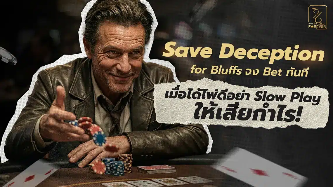 Save Deception for Bluffs จง Bet ทันทีเมื่อได้ไพ่ดี อย่า Slow Play ให้เสียกำไร!