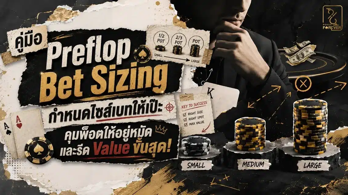 คู่มือ Preflop Bet Sizing กำหนดไซส์เบทให้เป๊ะคุมพ็อตให้อยู่หมัดและรีด Value ขั้นสุด!