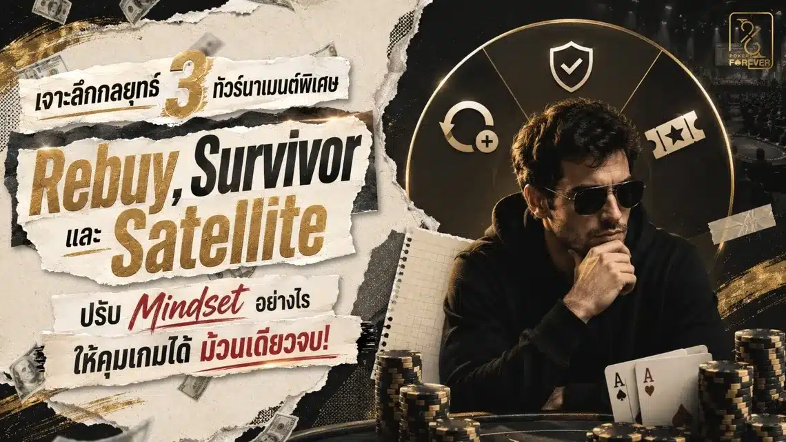 เจาะลึกกลยุทธ์ 3 ทัวร์นาเมนต์พิเศษ: Rebuy, Survivor และ Satellite ปรับ Mindset อย่างไรให้คุมเกมได้ม้วนเดียวจบ!